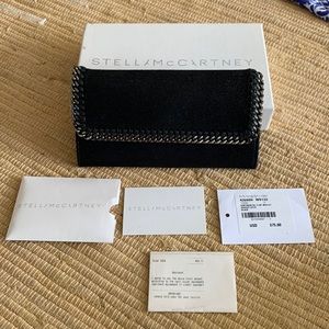 Stella McCartney vegan leather Continental Flap Wallet Shaggy Deer black